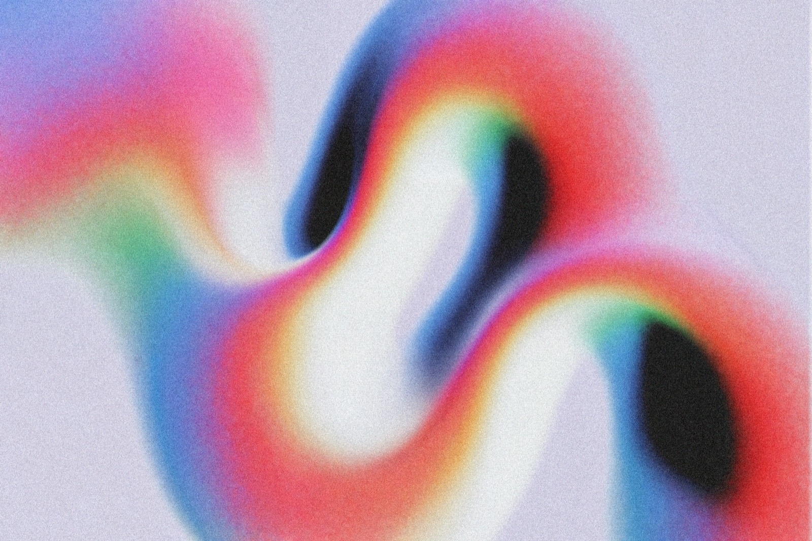 Cover artwork for IKIGAI: a rainbow gradient sweeping through black voids and pools of near-white light.